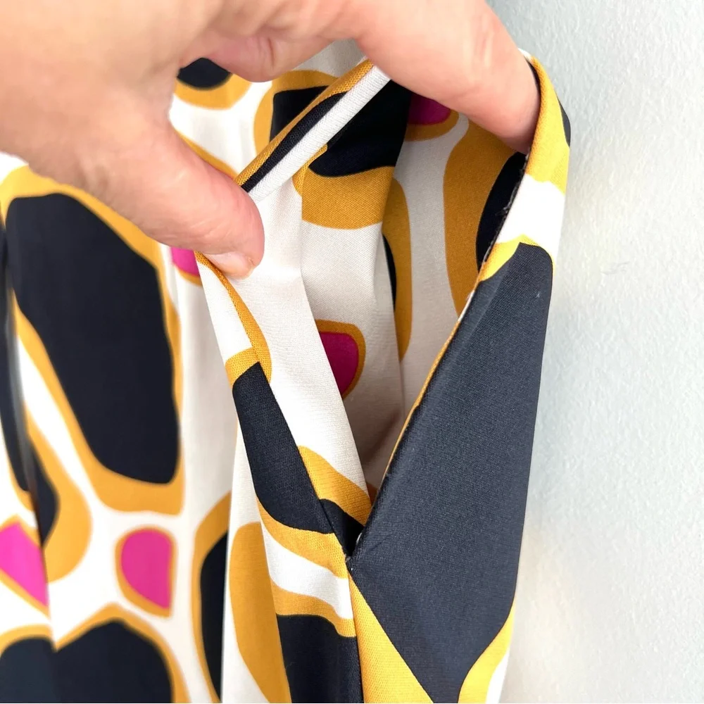 DIANE VON FURSTENBERG Payne Multicolor Silk Blend Side Pockets Mini Skirt Sz 12